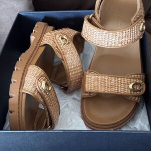 Coach Women's Brown Woven Sandals
